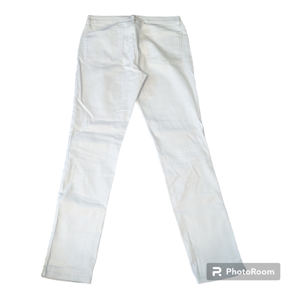 Blue Faith White Rhinestones Mid Rise Stretch Straight Leg White Black Jeans. - Picture 4 of 7